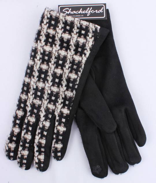 Shackelford chenille knit checked glove black STYLE:S/LK5069BLK
